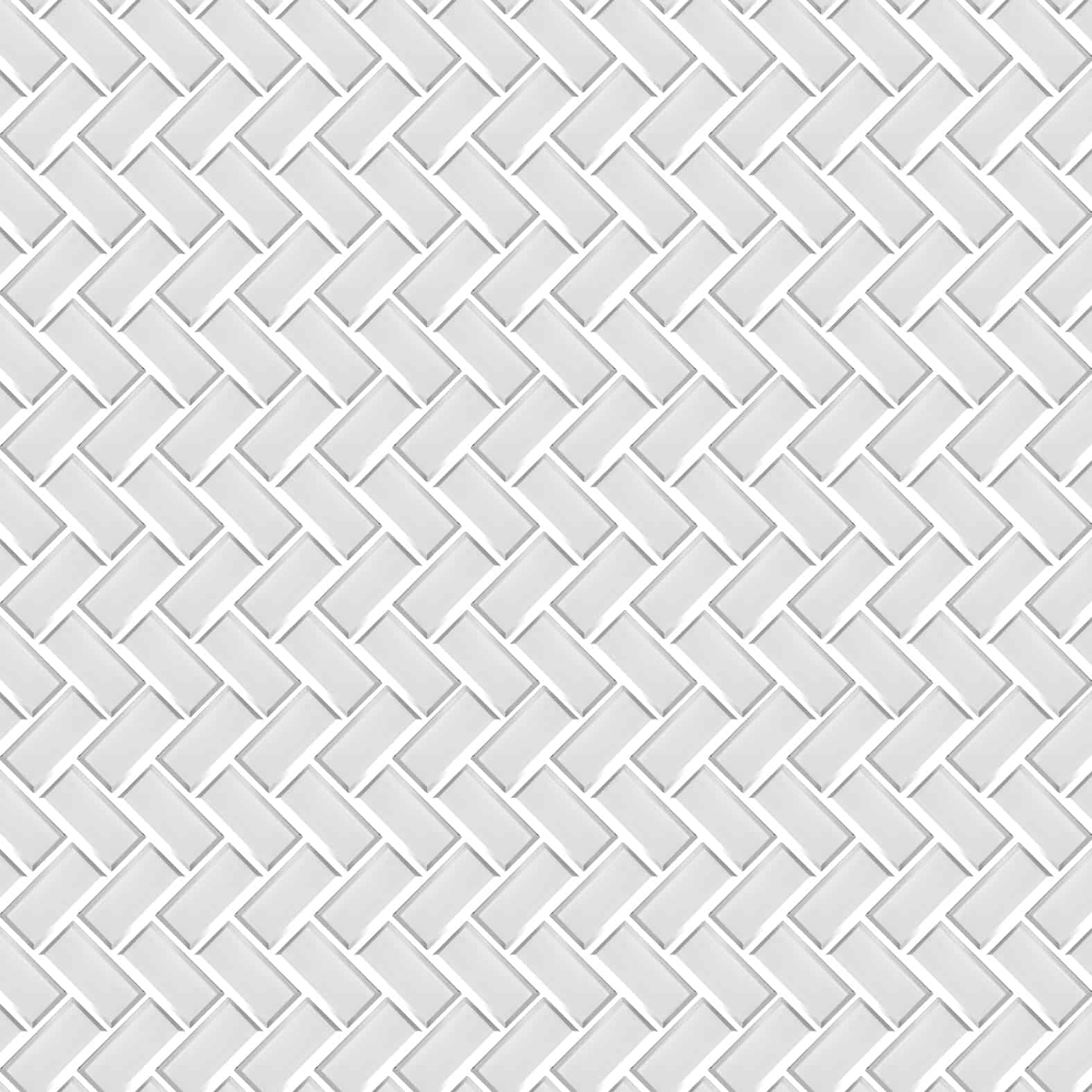 Crystal | 2" x 4" Herringbone | White