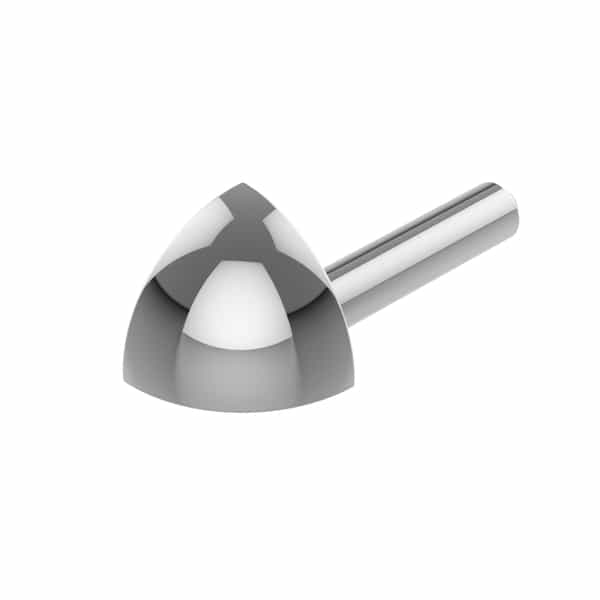 PROTRIM Coin extérieur quart de rond | Argent Poli | 8 mm