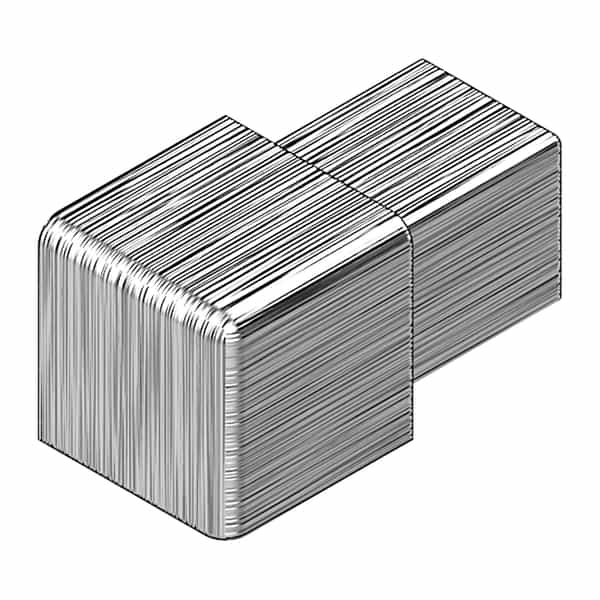 PROANGLE Square-Shaped Corners | Argent Brossé Brillant | 8 mm