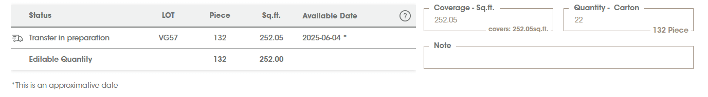 Modify quantity per line