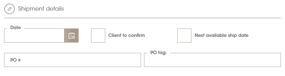 Shipment details