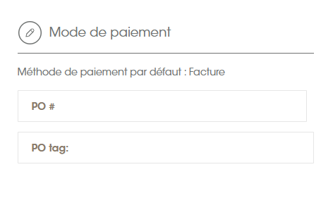 Méthode de paiement